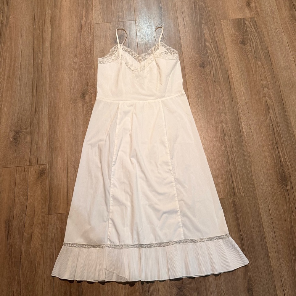 Rare 1950’s Barbizon White Ivory Slip Dress Lace Women’s Vintage Size 16 Miss - Picture 9 of 9